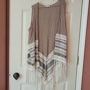 Tank Cardigan Brown with designs